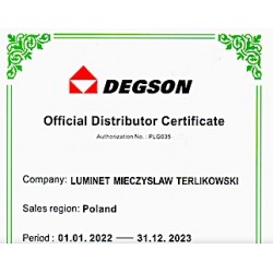 Certyfikat DEGSON'a na lata 2022-2023